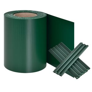 Juskys PVC Sichtschutzstreifen Doppelstabmatten Zaun - 35m x 19 cm - Grün