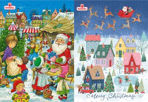Windel Adventskalender mit 24 Figuren aus Vollmilchschokoladen 75g