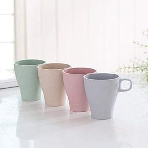 Öko Bambus Kaffeetasse ohne Melamin - leicht und robust als Tee Camping oder Kinderbecher - 4er Set BPA frei spülmaschinenfest