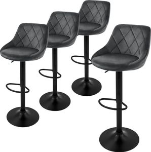 ML-Design 4er Set Barhocker Tresenhocker  360° drehbar, Gepolsterter Barstuhl mit Rückenlehne und Fußstütze, 62-82 cm