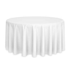 Tischdecke Rund 280 cm Weiß Unifarben Polyester