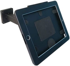 System-S Abschließbare Wandhalterung für iPad Air 1-2 iPad 5-6 iPad Pro 9, 7 Zoll in Schwarz