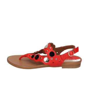 CAFè NOIR Sandalen Damen Leder Rot EZ390 - Größe: 37