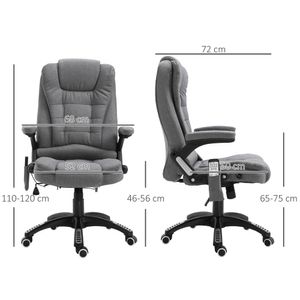 Vinsetto Massagesessel Chefsessel mit Massagefunktion höhenverstellbarer Drehstuhl ergonomischer Gamingstuhl Bürostuhl massage Dunkelgrau 68 x 72 x 110–120 cm