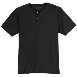 Übergrößen Redfield T-Shirt schwarz mit Knopfleiste Serafino