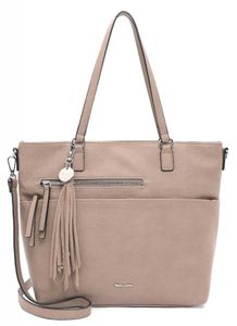 Tamaris Damen Shopper Handtasche Umhängeriemen Reißverschluss Adele 30485, Farbe:Beige