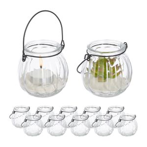 relaxdays Windlicht Glas 12er Set