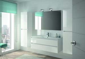 ALLIBERT sada kúpeľňového nábytku kúpeľňový nábytok predmontovaný biely lesk zrkadlo umývadlo 120 cm