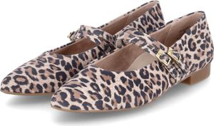 Paul Green Damen Spangenballerinas Beige Rauleder Animalprint Leopard Größe: 39