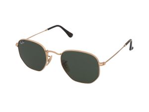 Ray-Ban RB3548N Sechseckige Sonnenbrille, Gold One Size