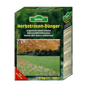 Allflor Herbst-Rasendünger 3kg, Stärkung der Gräser, macht winterfest, mineralischer Volldünger mit Langzeitwirkung