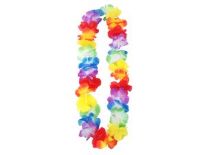 Hawaii Blumenkette / Hawaiikette regenbogenfarben 90cm bunt