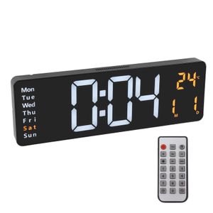 Nástěnné digitální hodiny,Hodiny s velkou obrazovkou LED,Digitální hodiny s velkým displejem,Hodiny s teplotním displejem,Digitální hodiny s dálkovým ovládáním,Nástěnné hodiny s datem a teplotou na displeji