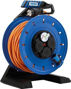 HEDI K740QTF Vollkunststoff Kabeltrommel „Generation 7“ 40 m für Bau- und Außen