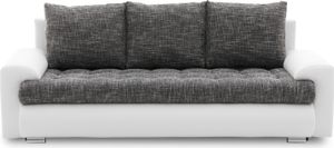 Couch  mit Schlaffunktion,  Schlafcouch mit Bettkästen, TOKIO VII 222x96cm, Dunkelgrau&Weiß