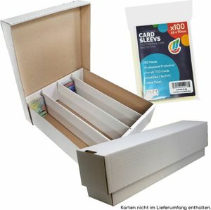 Riesen Deck-Boxen Bundle - Aufbewahrung (weiß) für 5000 Karten (Magic/Pokemon/YuGiOh/Digimon/TCG  Karten) + collect-it Hüllen