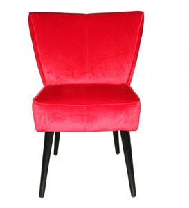 Casa Padrino Esszimmer Stuhl Rot / Schwarz ohne Armlehnen - Barock Möbel