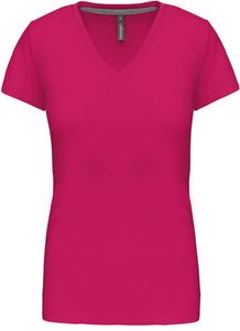 Damen T-Shirt Žrmel mit V-Ausschnitt - Fuchsia, XL