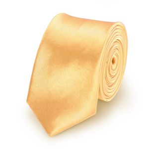 Krawatte Gold slim aus Polyester einfarbig uni schmale 5 cm
