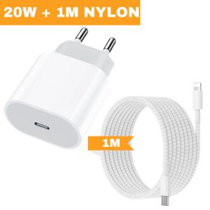 Für Original Apple iPhone 20W USB-C Ladegerät +1m Nylon USB-C Lightning Kabel für iPhone 13