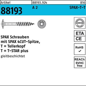 SPAX Schraube - Tellerkopf - T-STAR plus - 8mm - Edelstahl A2 - 8,0x80 - 50 Stk