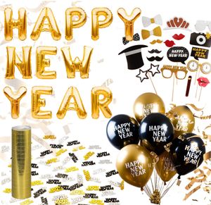 Silvester Deko Set - 2026 - mit über 50 Teilen wie XXL Happy new year