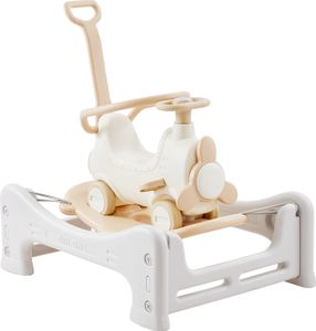 VEVOR 5-in-1 Schaukelpferd für Kleinkinder von 1–3 Jahren, Baby-Schaukelpferd mit Trampolin, abnehmbarem Balance Board, Schiebegriff und 4 leichtgängigen Rädern, trägt bis zu 36 kg, Kinderspiel