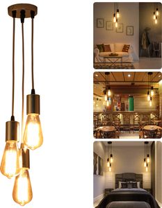 Hängelampe Lampenaufhängung Pendelleuchte E27 Vintage Kronleuchter Deckenleuchte für Küche Esszimmer Schlafzimmer Wohnzimmer Deko