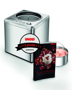 Unold 48972 Eismaschine profi inkl. Eisbuch mit 101 Rezepten | Speiseeisbereiter 2 L, vollautomatischer, selbstkühlender Kompressor, LCD-Display