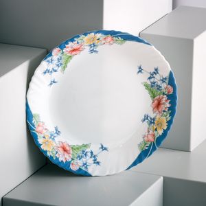 Speiseteller Essteller Luminarc Geschirr Teller Hartglas Blumenmotiv Rund 25 cm