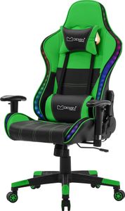 ML-Design Gaming Stuhl mit RGB LED-Beleuchtung & Bluetooth-Lautsprechern, Schwarz/Grün, Ergonomischer Bürostuhl, Rückenlehne, Kopfstütze, Lendenkissen