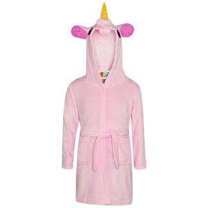 Kinder Mädchen 3D Tier Einhorn Baby Rosa Kapuze Dressing Gown Bademäntel 152
