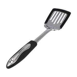 Pfannenwender EUROHOME Bratenwender aus Edelstahl, Wender mit schwarzem Kunststoffgriff und Silikonkantenschutz - spülmaschinengeeignet 37 cm