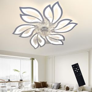 ZMH Stropní ventilátor s osvětlením a dálkovým ovládáním Tichý - LED stropní lampa Stmívatelný ventilátor Časování stropního světla Kreativní design 6 světel ZMH Stropní ventilátor s osvětlením a dálkovým ovládáním Tichý - LED stropní lampa Stmívatelný ventilátor Časování stropního světla Kreativní design 6 světel