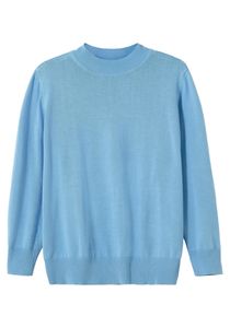 sheego Damen Große Größen Pullover aus Feinstrick, mit Stehkragen Strickpullover Citywear feminin Rundhals-Ausschnitt - unifarben