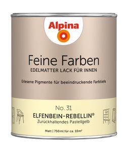 Alpina Feine Farben Lack Elfenbein-Rebellin zurückhaltendes pastellgelb 750 ml
