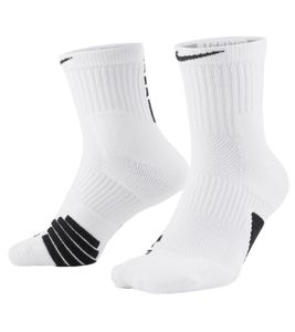 NIKE Elite Mid Basketball Sport-Socken mit Dri-FIT Fitness-Strümpfe mit extra Cushioning SX7625-100 Weiß, Größe:46-50