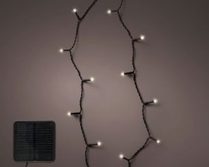 LED Solar Lichterkette 9m Schwarz 8 Twinkle-Effekts 120 LEDs Kaltweiß