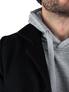 Zapana Herren Wollmantel mit Kaschmirmischung Hubert Schwarz XL