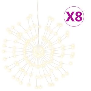 vidaXL Weihnachtsbeleuchtungen Feuerwerk 8 Stk. 140 LEDs Warmweiß 17cm