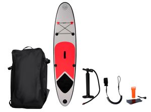MaxiMondo Surfbrett - Surfboard - Aufblasbar - 243x57x7cm - Max 100 Kilo - mit Tasche