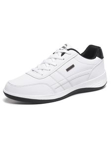 Herren Sneakers Aus Weichem Leder Bequeme Freizeitschuhe Outdoor-Laufschuhe,Farbe: Weiß ,Größe:43