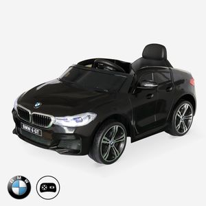BMW 6er GT Gran Turismo Schwarz, elektrisches Kinderauto 12V 4 Ah, 1 Sitz, mit Radio und Fernbedienung |Alice's Garden