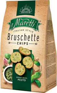 Maretti Bruschette Chips Sweet Basil Pesto gebackene Brotscheiben 150g