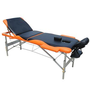 Aluminium 3 Zonen Massageliege Therapieliege Schwarz Orange + Tasche Liege