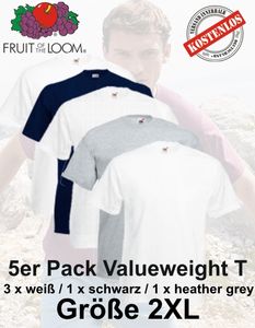 5er Pack Valueweight T Shirt mehrfarbig S M L XL 2XL 3XL 2XL