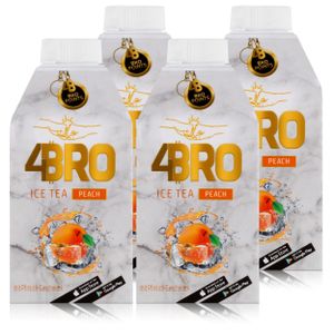 4BRO Ice Tea Eistee Peach Pfirsich 500ml - Erfrischungsgetränk (4er Pack)