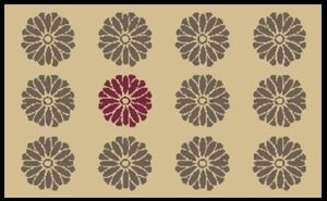 Fußmatte waschbar - Flowers Beige - wash+dry ca 75x120 cm