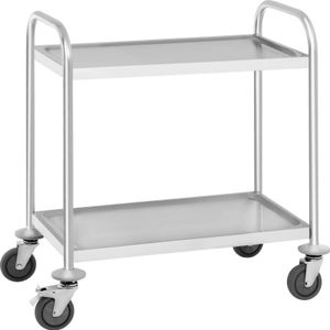 Royal Catering Servierwagen - Edelstahl - 2 Borde - Ablagen: 68 x 38 cm - 300 kg -