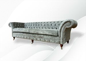 JV Möbel Klassische Chesterfield Sofa